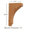 BB-302-M Medium Scalloped Solid Wood Bar Bracket