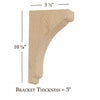 BB-302-M Medium Scalloped Solid Wood Bar Bracket