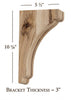 BB-302-M Medium Scalloped Solid Wood Bar Bracket