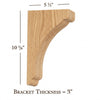 BB-302-M Medium Scalloped Solid Wood Bar Bracket