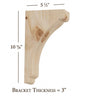 BB-302-M Medium Scalloped Solid Wood Bar Bracket