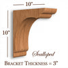 BB-302-OH Overhang Scalloped Wood Bar Bracket