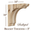 BB-302-OH Overhang Scalloped Wood Bar Bracket