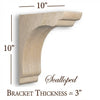 BB-302-OH Overhang Scalloped Wood Bar Bracket