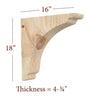 BB-402-HC Large Scalloped Wood Range Hood Corbel