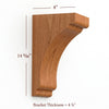 BB-402-L Large Scalloped Solid Wood Bar Bracket