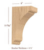 BB-402-L Large Scalloped Solid Wood Bar Bracket
