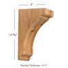 BB-402-L Large Scalloped Solid Wood Bar Bracket