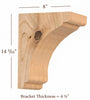 BB-402-L Large Scalloped Solid Wood Bar Bracket