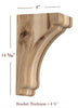 BB-402-L Large Scalloped Solid Wood Bar Bracket