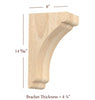BB-402-L Large Scalloped Solid Wood Bar Bracket