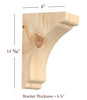 BB-402-L Large Scalloped Solid Wood Bar Bracket