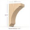 BB-402-M Medium Scalloped Solid Wood Bar Bracket