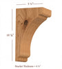 BB-402-M Medium Scalloped Solid Wood Bar Bracket