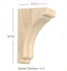 BB-402-M Medium Scalloped Solid Wood Bar Bracket
