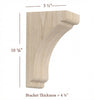 BB-402-M Medium Scalloped Solid Wood Bar Bracket