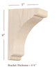 BB-402-S Small Scalloped Solid Wood Bar Bracket
