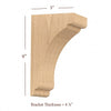BB-402-S Small Scalloped Solid Wood Bar Bracket