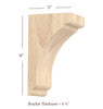 BB-402-S Small Scalloped Solid Wood Bar Bracket
