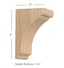 BB-402-S Small Scalloped Solid Wood Bar Bracket
