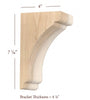 BB-402-XS Extra Small Scalloped Solid Wood Bar Bracket