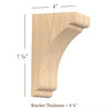 BB-402-XS Extra Small Scalloped Solid Wood Bar Bracket