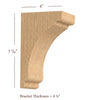BB-402-XS Extra Small Scalloped Solid Wood Bar Bracket