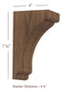 BB-402-XS Extra Small Scalloped Solid Wood Bar Bracket