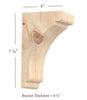 BB-402-XS Extra Small Scalloped Solid Wood Bar Bracket