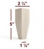 BF225-50 - 5" Tapered Wide Shaker Furniture Foot