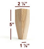 BF225-50 - 5" Tapered Wide Shaker Furniture Foot