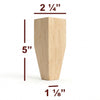 BF225-50 - 5" Tapered Wide Shaker Furniture Foot