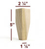 BF225-50 - 5" Tapered Wide Shaker Furniture Foot