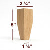 BF225-50 - 5" Tapered Wide Shaker Furniture Foot