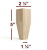 BF225-50 - 5" Tapered Wide Shaker Furniture Foot