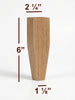 BF225-60 - 6" Tapered Wide Shaker Furniture Foot