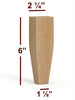 BF225-60 - 6" Tapered Wide Shaker Furniture Foot