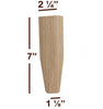 BF225-70 - 7" Tapered Wide Shaker Furniture Foot