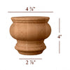 4" Cavetto Bun Foot Large