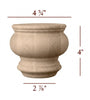 4" Cavetto Bun Foot Large