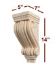 CBL-PT2 Medium Traditional Scroll Carved Corbel