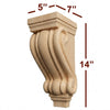 CBL-PT2 Medium Traditional Scroll Carved Corbel