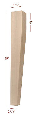 Massive Two Sided Taper Dining Leg