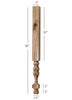 HB41300P Small Georgian Plain Round Kitchen Island or Vanity Leg with Stretcher Block