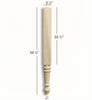 HB6225-34.5  Lincoln Traditional Slender Plain Round Vanity Leg