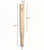 HB6225-34.5  Lincoln Traditional Slender Plain Round Vanity Leg