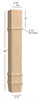 ISL14475CP  Massive Charleston Square Plain Contemporary Kitchen Island Leg