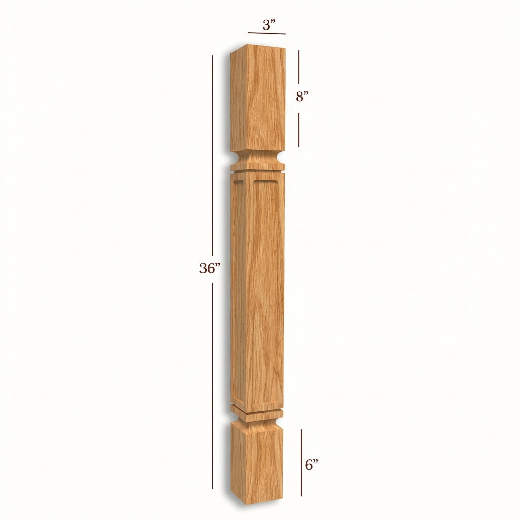 ISL22300-FW Small Full Recessed Window Mission Kitchen Island Leg ...