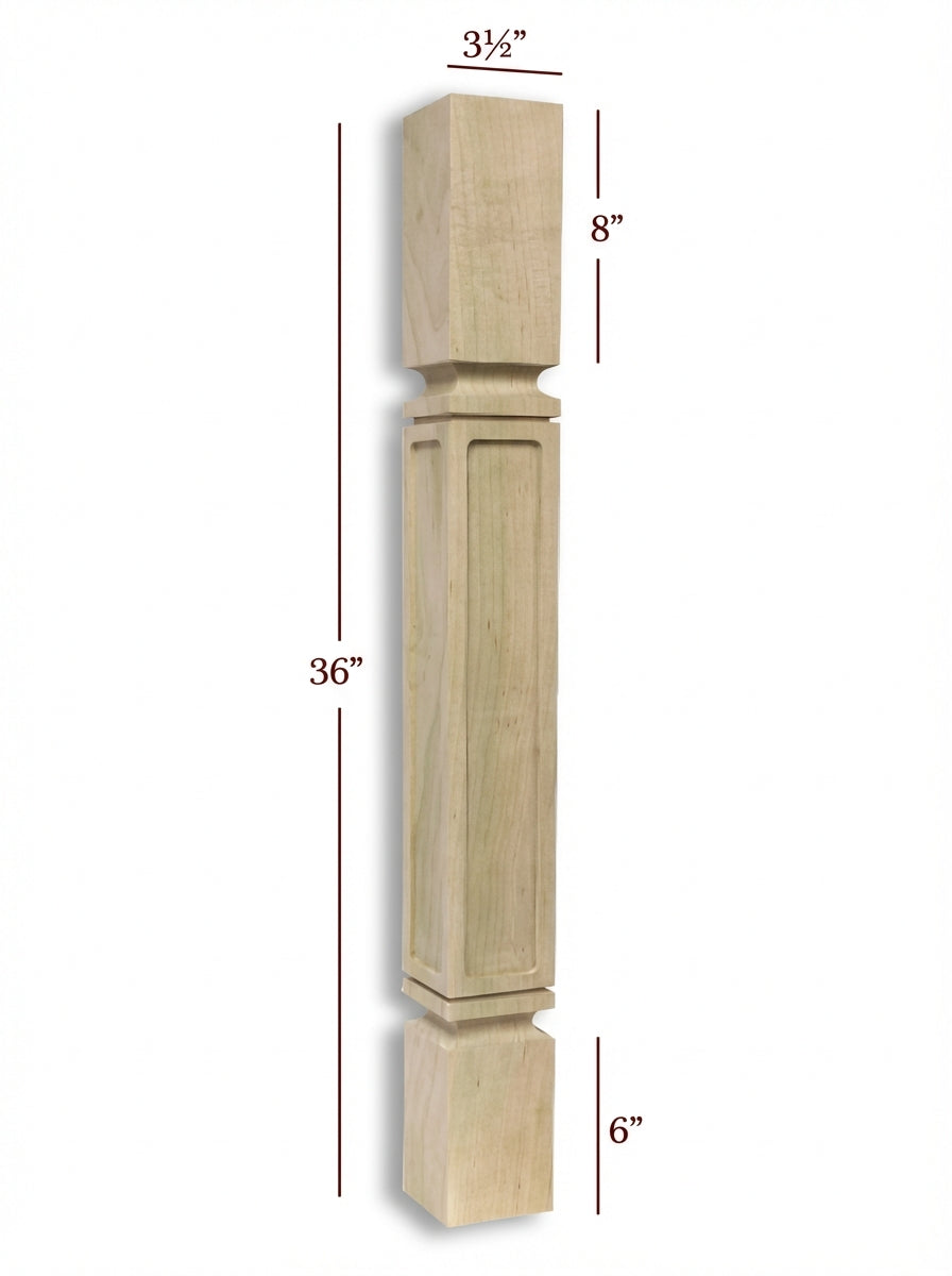 ISL22350-FW - Recessed Full Window Mission Kitchen Island Leg
