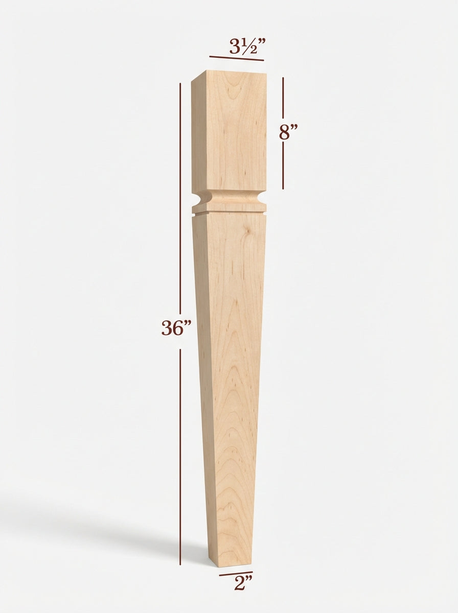 ISL22350-TP Medium Tapered Mission Kitchen Island Leg
